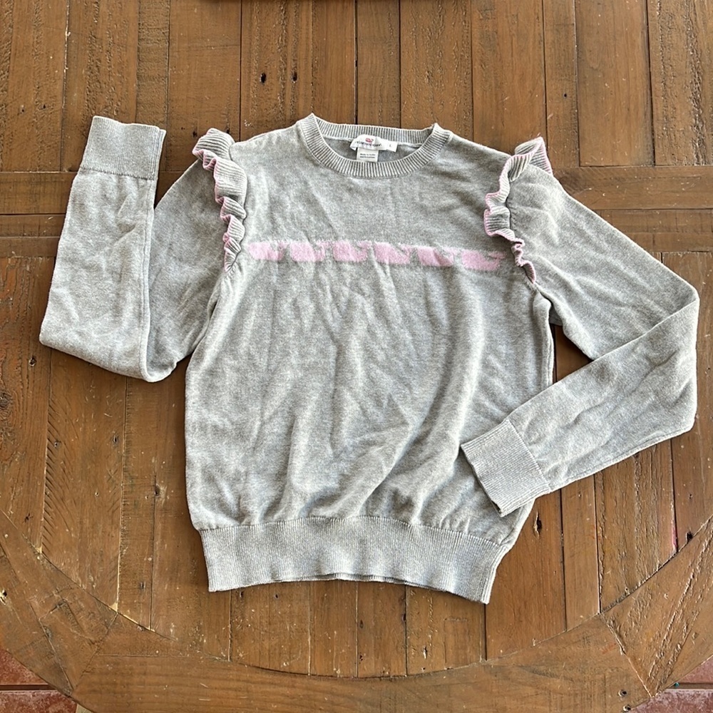 Vineyard vines pink whale flutter sleeve sweater